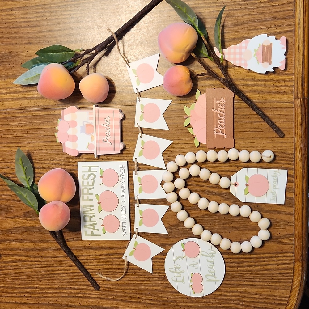 Peach theme party decorations (great for tiered server)